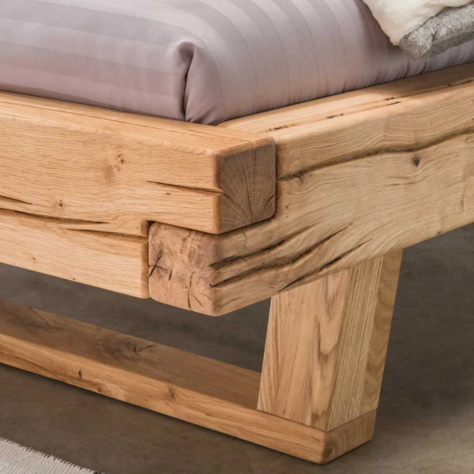 Massivholzmöbel|Balkenbett*Pharao24 Balkenbett Wildeiche Blacorona