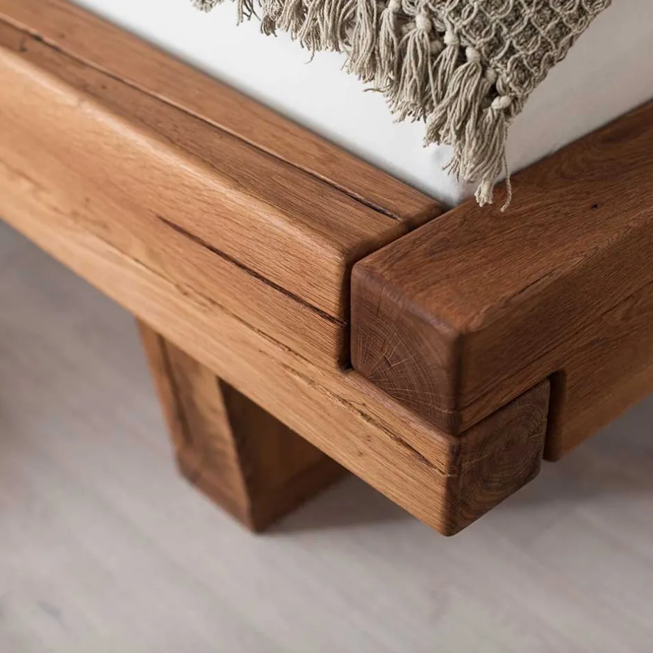 Massivholzmöbel|Balkenbett*Pharao24 Balkenbett Wildeiche Blacorona