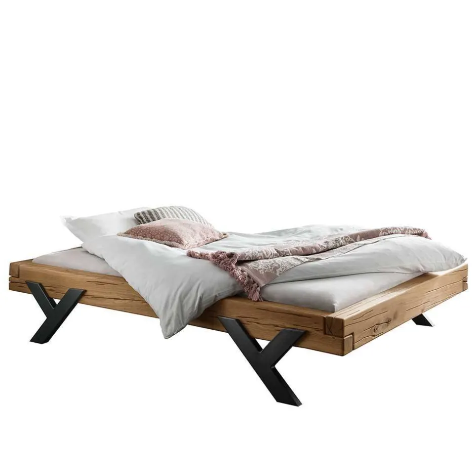 Doppelbetten|Massivholzbetten*Pharao24 Balkenbett Wildeiche Lucca