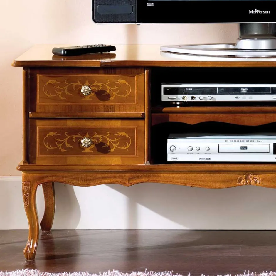 Massivholz Tv Möbel|Fernsehtische*Pharao24 Barock Design Lowboard Casamarina