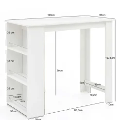 Pharao24 Bartisch in Weiß Salverna><noscript><img width=