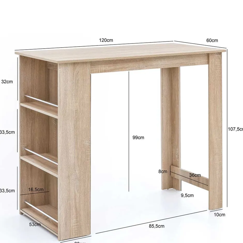 Pharao24 Bartisch mit Regal Matsu> Barmöbel