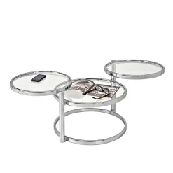 Glastische*Pharao24 Beistelltisch Chromo