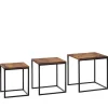 Wohnzimmertisch|Massivholztische*Pharao24 Beistelltisch 3er Set Rumion