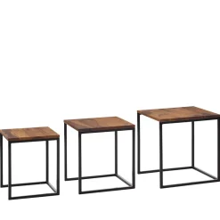 Wohnzimmertisch|Massivholztische*Pharao24 Beistelltisch 3er Set Rumion