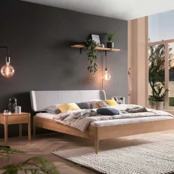 Doppelbetten|Massivholzbetten*Pharao24 Bett Eiche hell geölt Lessima