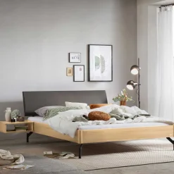 Doppelbetten|Massivholzbetten*Pharao24 Bett Eiche hell Zanco