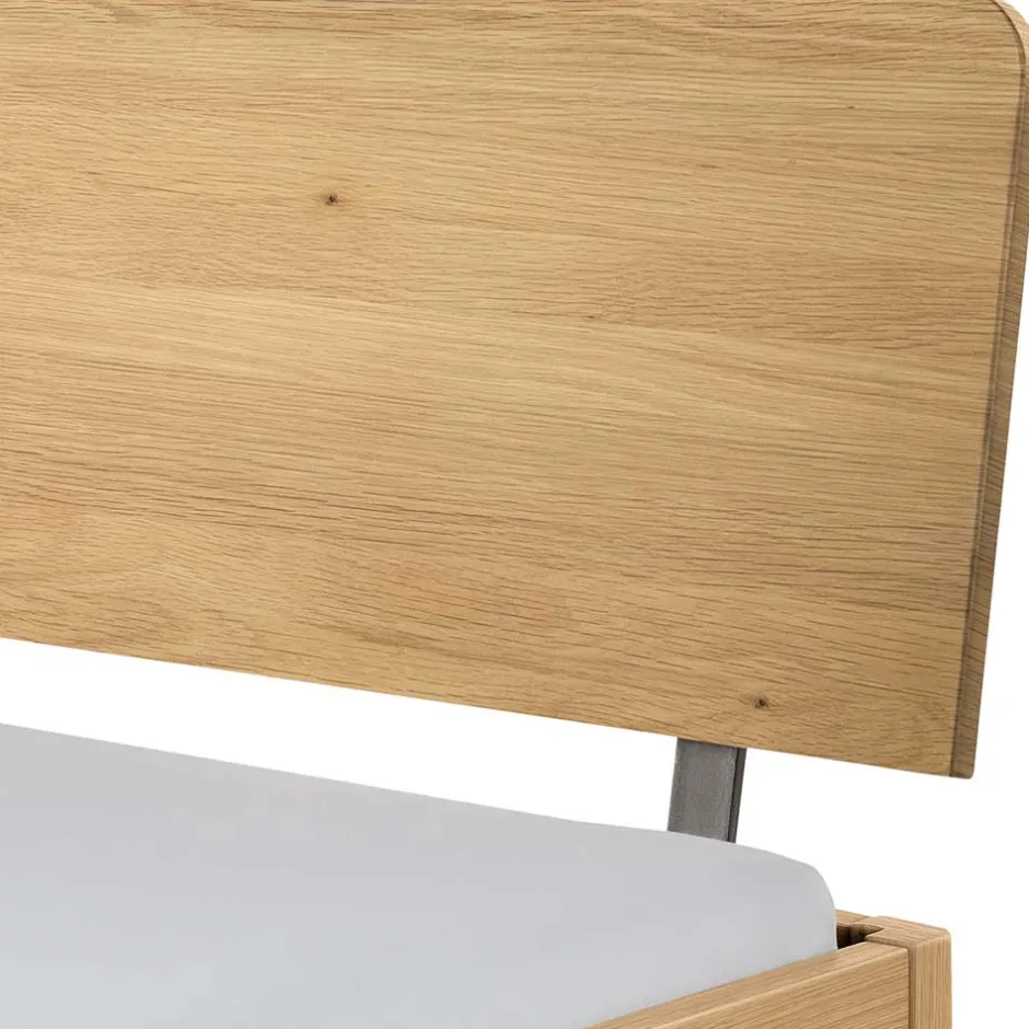 Pharao24 Bettgestell Eiche hell geölt Vovila> Doppelbetten|Massivholzbetten