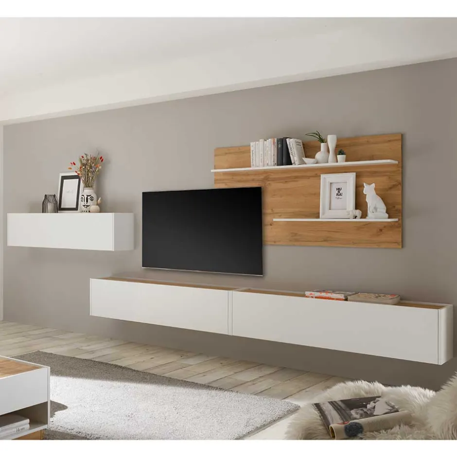 Moderne Wohnwände*Pharao24 Bicolor Wohnwand Rascian