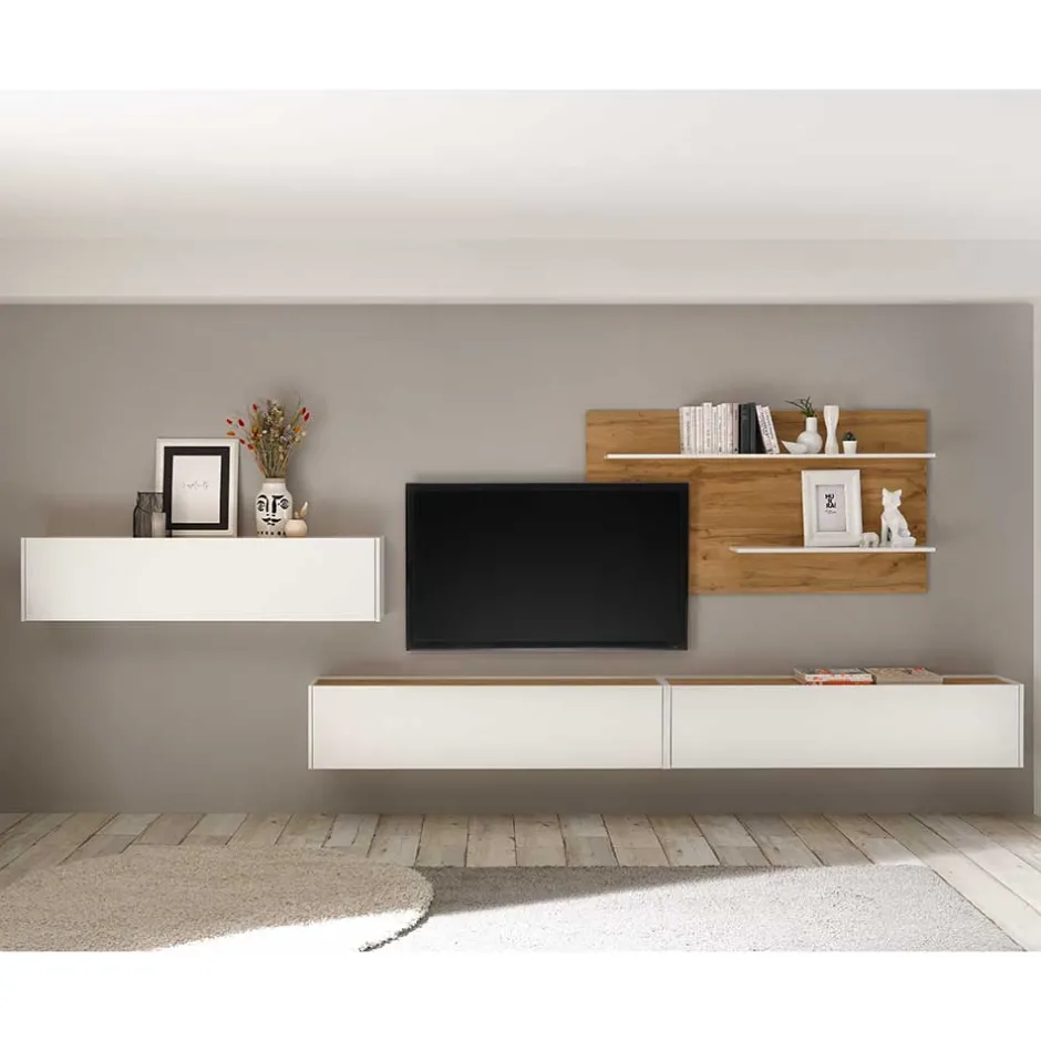 Moderne Wohnwände*Pharao24 Bicolor Wohnwand Rascian