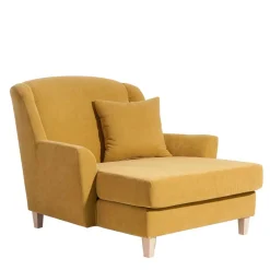 Pharao24 Big Sessel gelb Velours Mason> Wohnzimmer Sessel|Esszimmersessel