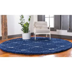 Pharao24 Blauer Langflor Teppich Russell> Teppiche