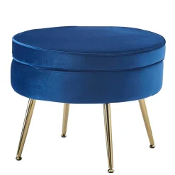 Sitzhocker*Pharao24 Blauer Polsterhocker Cow