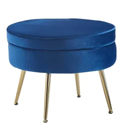 Sitzhocker*Pharao24 Blauer Polsterhocker Cow