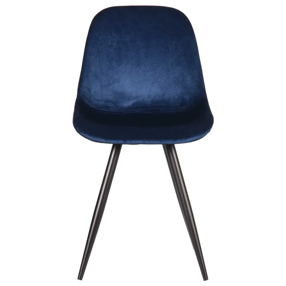 Polsterstühle*Pharao24 Blauer Samt Stuhl Set Loerena