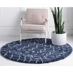 Pharao24 Blauer Shaggy Teppich Vulin> Teppiche