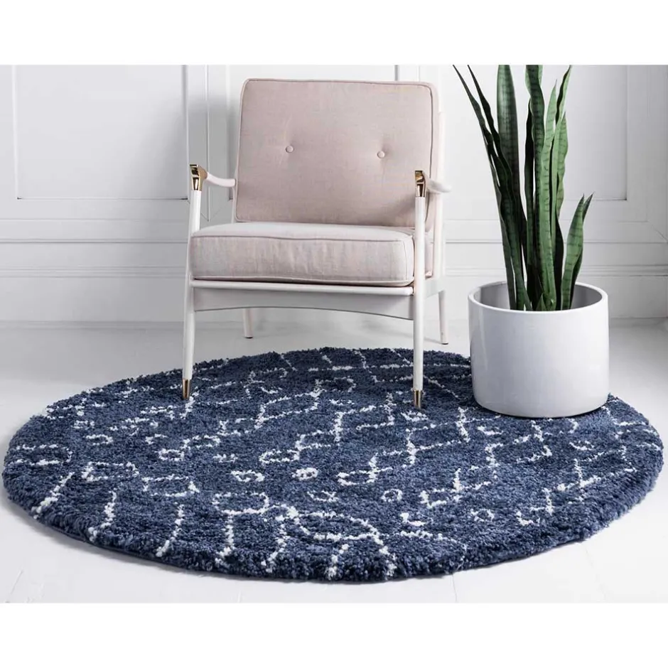 Pharao24 Blauer Shaggy Teppich Vulin> Teppiche