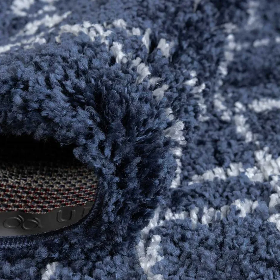 Pharao24 Blauer Shaggy Teppich Vulin> Teppiche