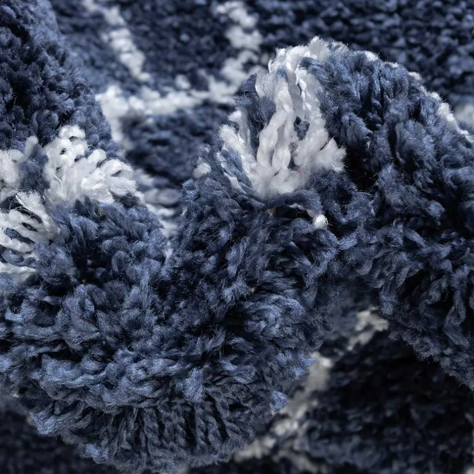 Pharao24 Blauer Shaggy Teppich Vulin> Teppiche