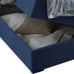 Funktionsbetten|Schubkastenbetten*Pharao24 Blaues Boxspringbett Saragoza