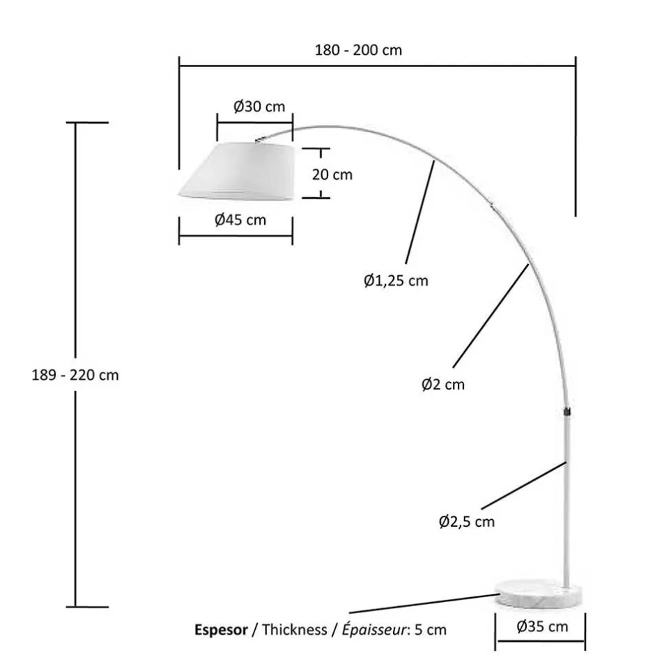 Pharao24 Bogenleuchte Daroncas> Lampen Und Leuchten