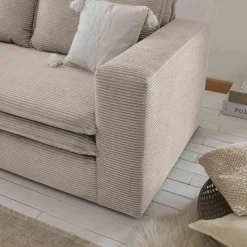 Wohnzimmercouch|2 Sitzer Sofa*Pharao24 Breitcord Sofa Beige Edance