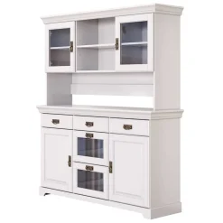 Pharao24 Buffetschrank Weiß Henjov> Wohnzimmervitrinen|Massivholz Schränke