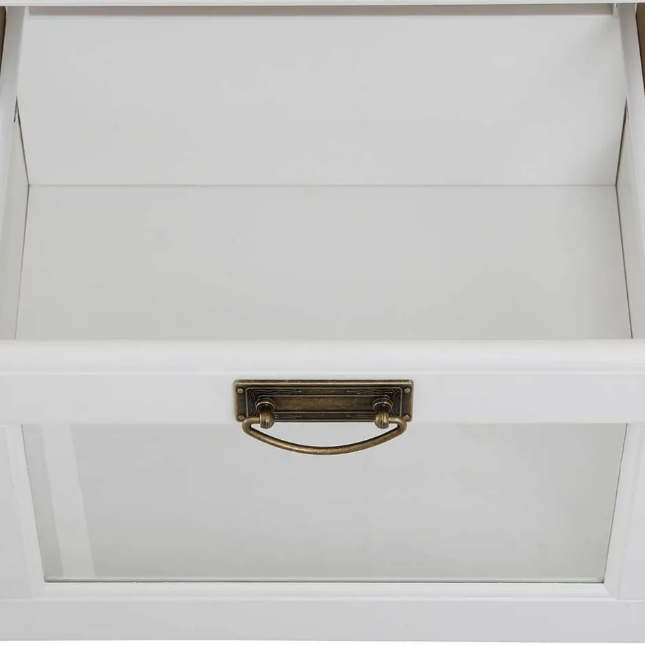 Pharao24 Buffetschrank Weiß Henjov> Wohnzimmervitrinen|Massivholz Schränke