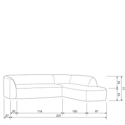 Polstermöbel|Wohnzimmercouch*Pharao24 Chenille Ecksofa Peggy