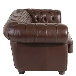 Wohnzimmercouch|Einzelsofa*Pharao24 Chesterfield Leder Couch Leandra