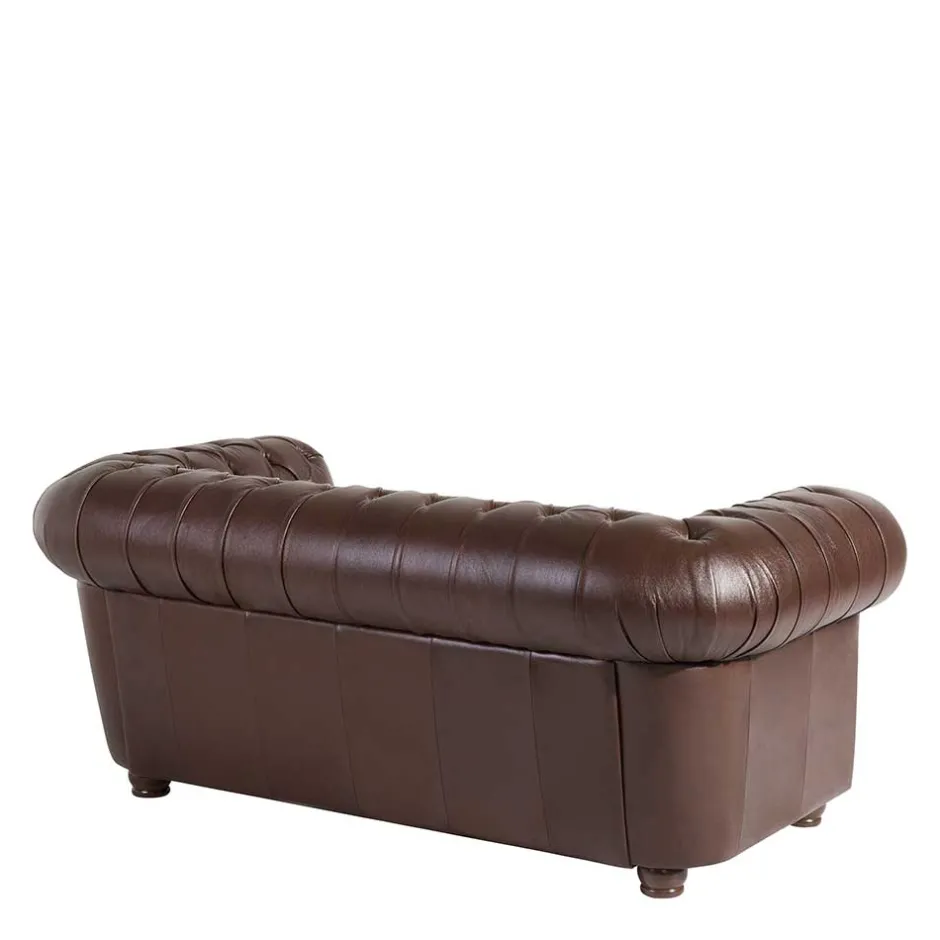 Wohnzimmercouch|Einzelsofa*Pharao24 Chesterfield Leder Couch Leandra