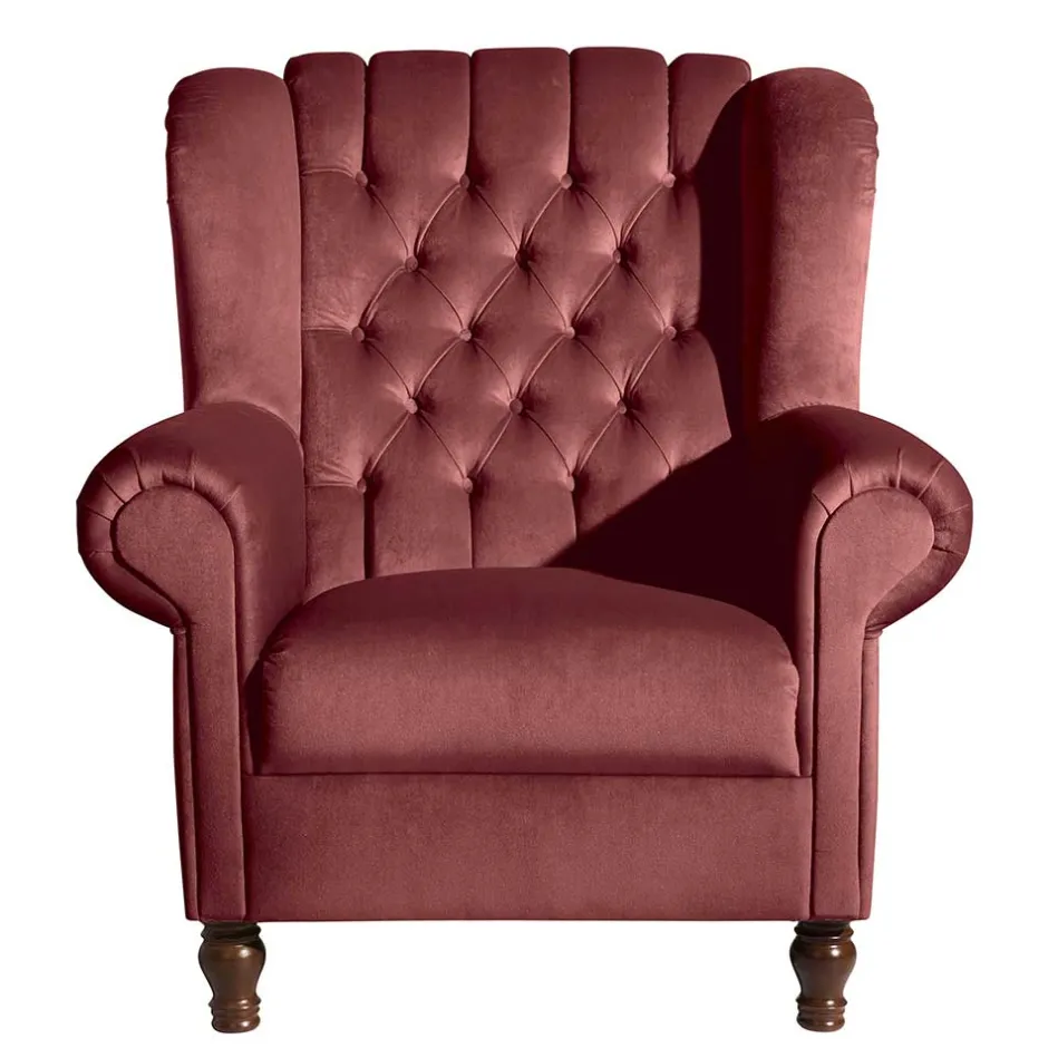 Ohrensessel*Pharao24 Chesterfieldsessel Samt Lavaco