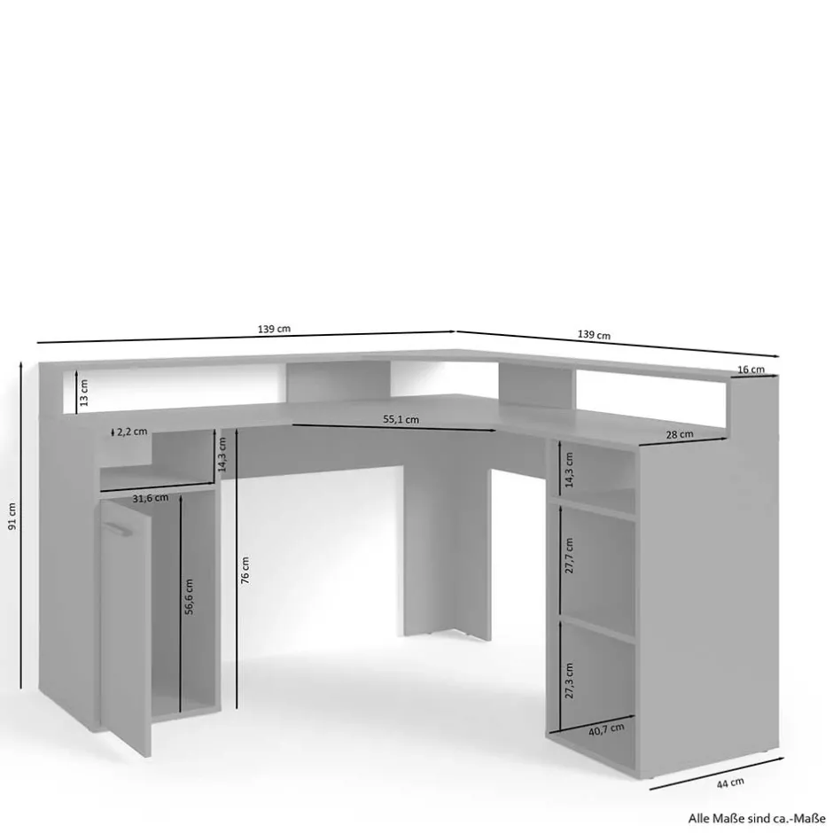 Schreibtische*Pharao24 Computereckschreibtisch Judith