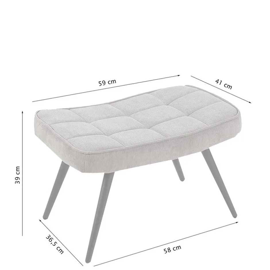 Hocker*Pharao24 Cord Fusshocker Dalicia