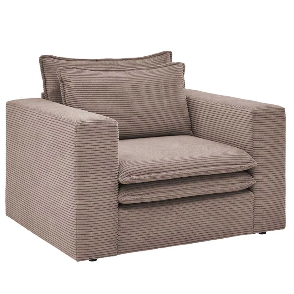 Relaxsessel*Pharao24 Cord Sessel und Hocker Mejan