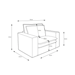 Relaxsessel*Pharao24 Cord Sessel und Hocker Mejan