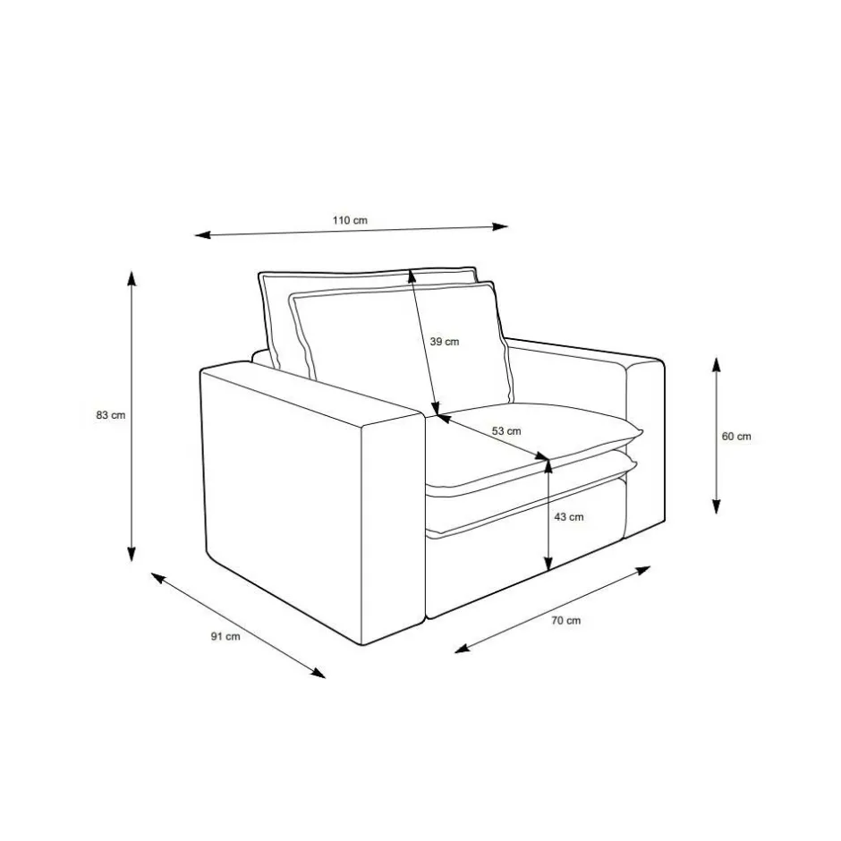 Relaxsessel*Pharao24 Cord Sessel und Hocker Mejan