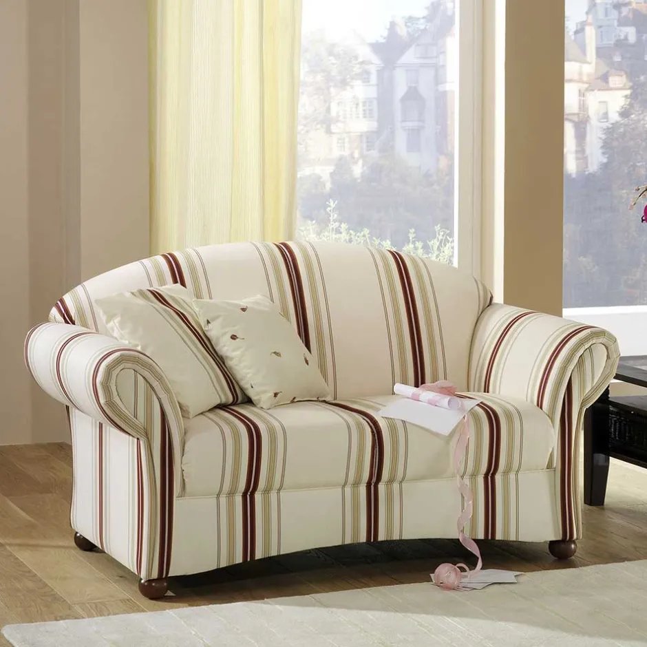 Polstermöbel|Wohnzimmercouch*Pharao24 Couch mit Streifen Mitica