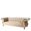 Wohnzimmercouch|3 Sitzer Sofa*Pharao24 Couch Samtvelours Beige Segin