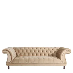 Wohnzimmercouch|3 Sitzer Sofa*Pharao24 Couch Samtvelours Beige Segin