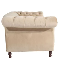 Wohnzimmercouch|3 Sitzer Sofa*Pharao24 Couch Samtvelours Beige Segin