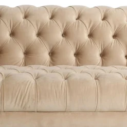 Wohnzimmercouch|3 Sitzer Sofa*Pharao24 Couch Samtvelours Beige Segin
