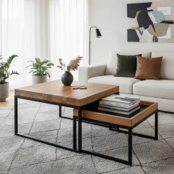 Wohnzimmertisch|Massivholztische*Pharao24 Couchtisch Set Isola