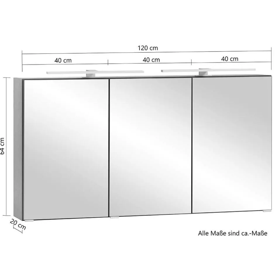 Spiegelschränke|Badezimmerschränke*Pharao24 3D Spiegelschrank Kropenia