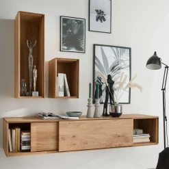 Pharao24 Designer Wohnwand Rennia> Moderne Wohnwände|Massivholz Wohnwände