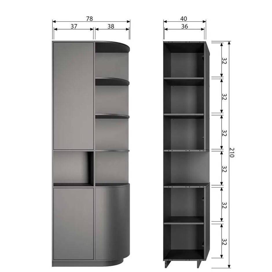 Pharao24 Designer Wohnwand Vreino> Wohnwand 350 Cm|Moderne Wohnwände