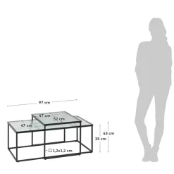 Pharao24 Designercouchtisch 2teilig Beau><noscript><img width=