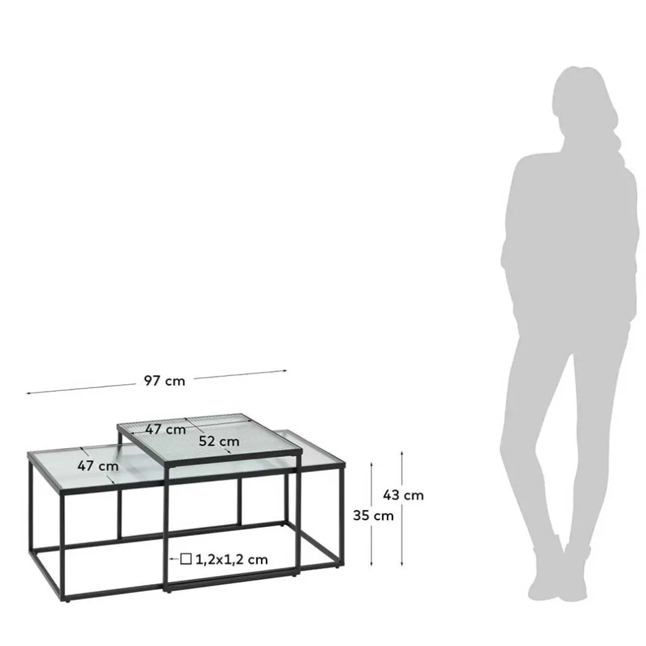 Pharao24 Designercouchtisch 2teilig Beau> Glastische