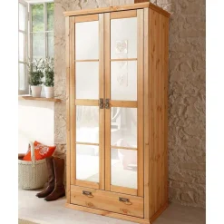 Pharao24 Dielenkleiderschrank Zvalonca> Massivholzmöbel|Drehtürenschränke