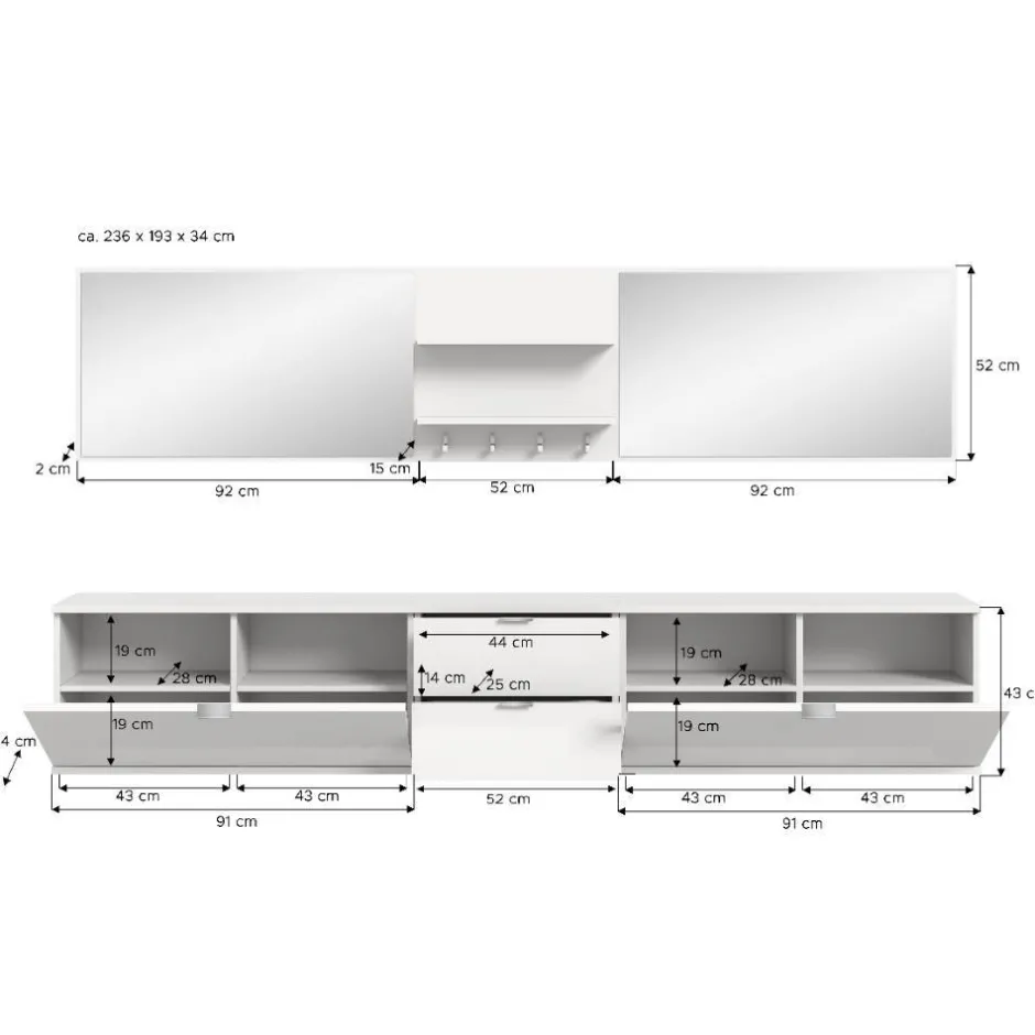 Garderobensets*Pharao24 Dielenmöbel Ridonner
